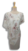 Barbara ruha muszlinnal kombinált  drapp virágos